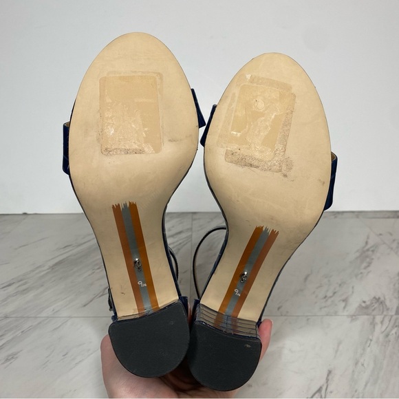 Sam Edelman Yaro Blue Crocodile Block Heel Sandal 9 1/2 M - Picture 13 of 14